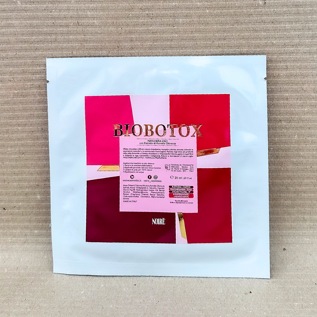 Confezione da 3 maschere viso argento Bio Botox in tessuto, effetto rimpolpante e liftante, idratazione profonda e riduzione delle rughe.